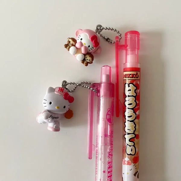 [BUNJANG] Vintage Hello Kitty Baseball Monkey Mechanical Pencil & Ballpoint Pen Set / 고전 키티 야구 원숭이 샤프 볼펜