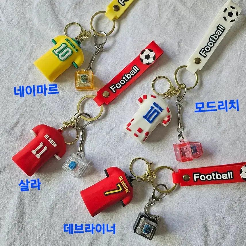 [BUNJANG] Football Jersey Keychain with LED Keycap / 해외축구유니폼키링+LED1구키캡키링