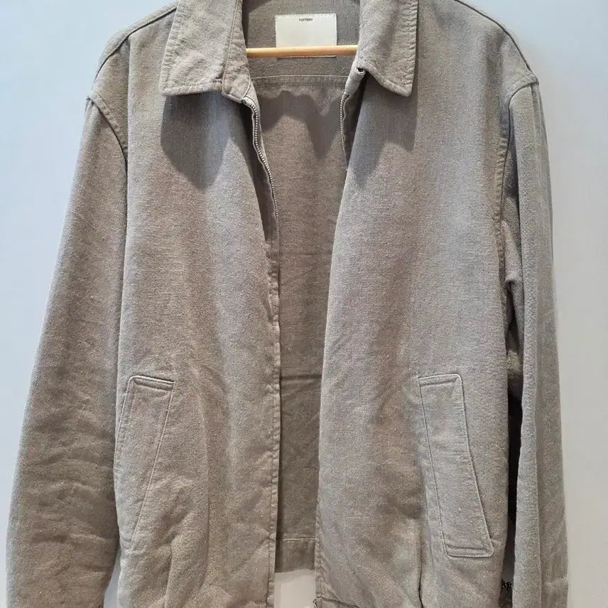 [BUNJANG] Pottery Linen Swing Top Blouson Khaki / [3] 포터리 린넨 스윙탑 블루종 카키