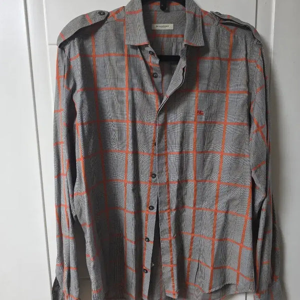 [BUNJANG] Burberry Orange Check Shirt / 정품)버버리 오렌지 체크 셔츠 남방