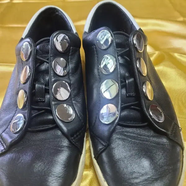 [BUNJANG] Michael Kors Black Leather Studded Sneakers / 마이클코어스 블랙 가죽 스터드 스니커즈:상태좋습니다