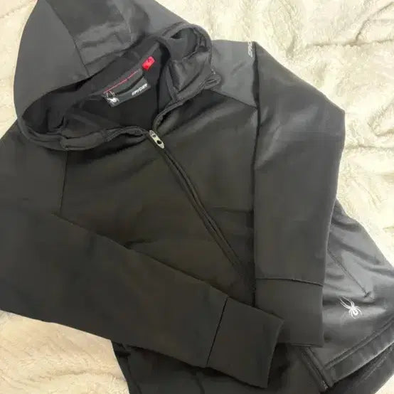 [BUNJANG] Spyder Black Hooded Zip-Up Jacket / 스파이더 블랙 후드 집업 자켓