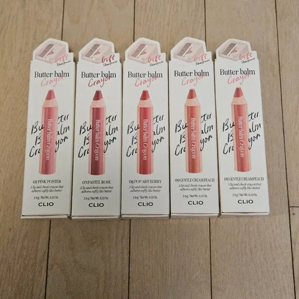 [BUNJANG] CLIO Butter Balm Crayon Lipsticks (01 Pink Poster, 08 Pop Art Berry, 09 Gentle Cream Peach) / 클리오 버터 밤 크레용 01 08 09 핑크  팝아트 베리 크림 피치