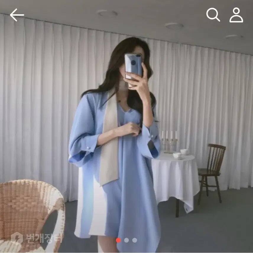 [BUNJANG] Labelle Blanc Roe Dress (Sky Blue) / 라벨르블랑 로에원피스 (소라색상)