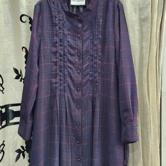 [BUNJANG] Karl Lagerfeld Check Long Dress Size 77 / 칼 라거펠트 체크 롱원피스77
