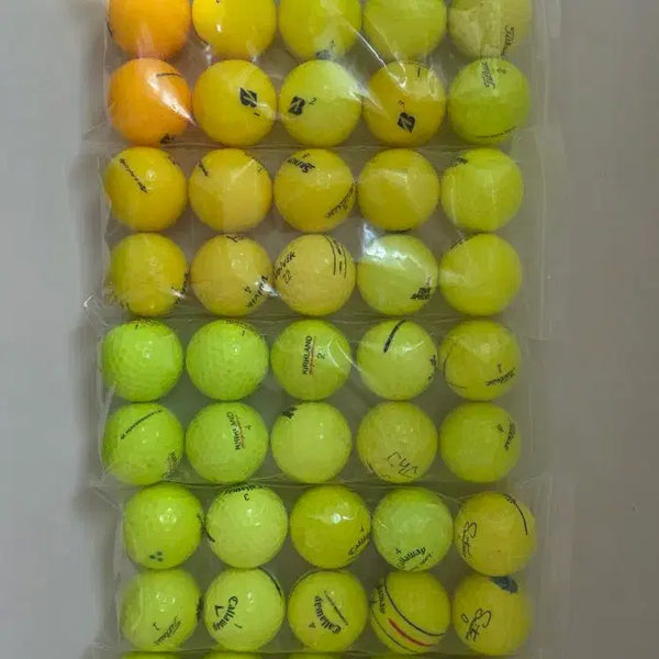 [BUNJANG] Mixed Color Golf Balls (Yellow & Green), 60 Count / 로스트볼 골프공 옐로우 그린 컬러볼  혼합 60개
