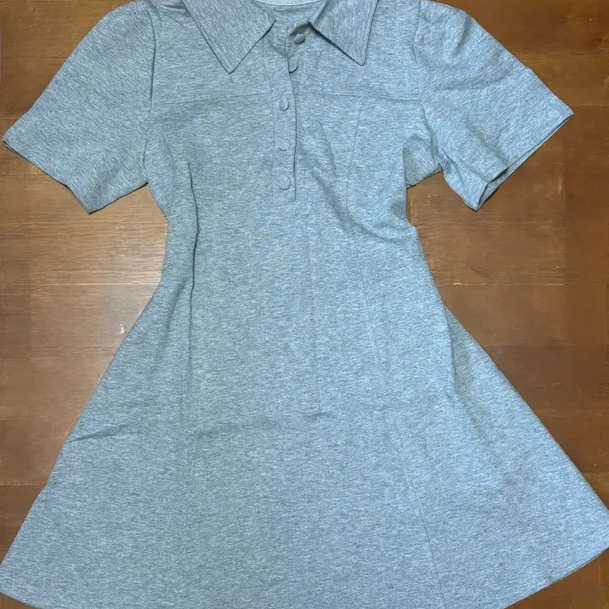[BUNJANG] Somedays Gray Collar Short Sleeve Mini Dress / [미사용] 썸데이즈 그레이 카라 반팔 미니 원피스