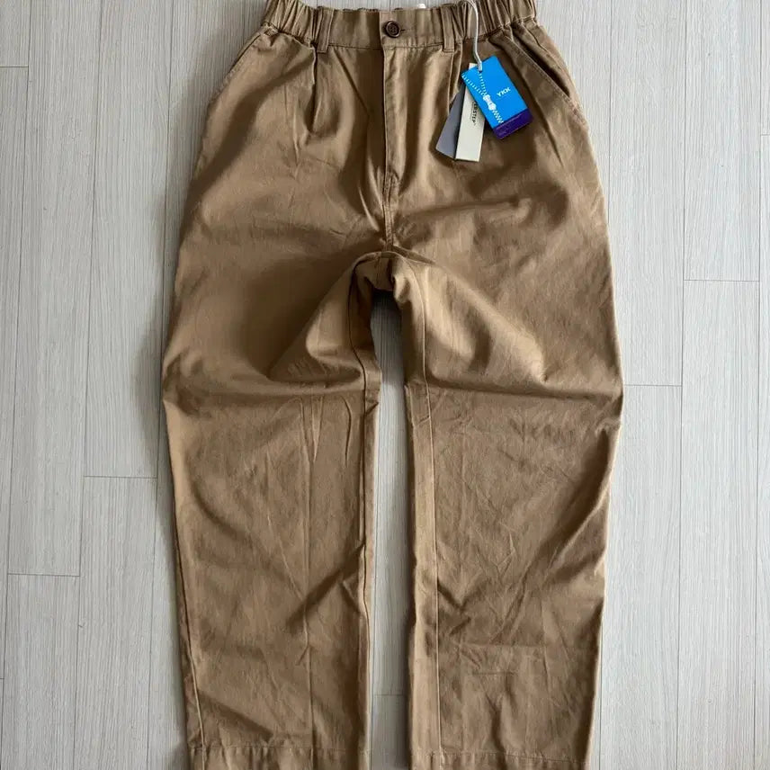 [BUNJANG] Unisex Dark Beige Cotton Chino Pants - Size M (Waist 28-30) / 밴딩 치노 팬츠 면바지 다크 베이지 새제품 M사이즈 허리 28~30