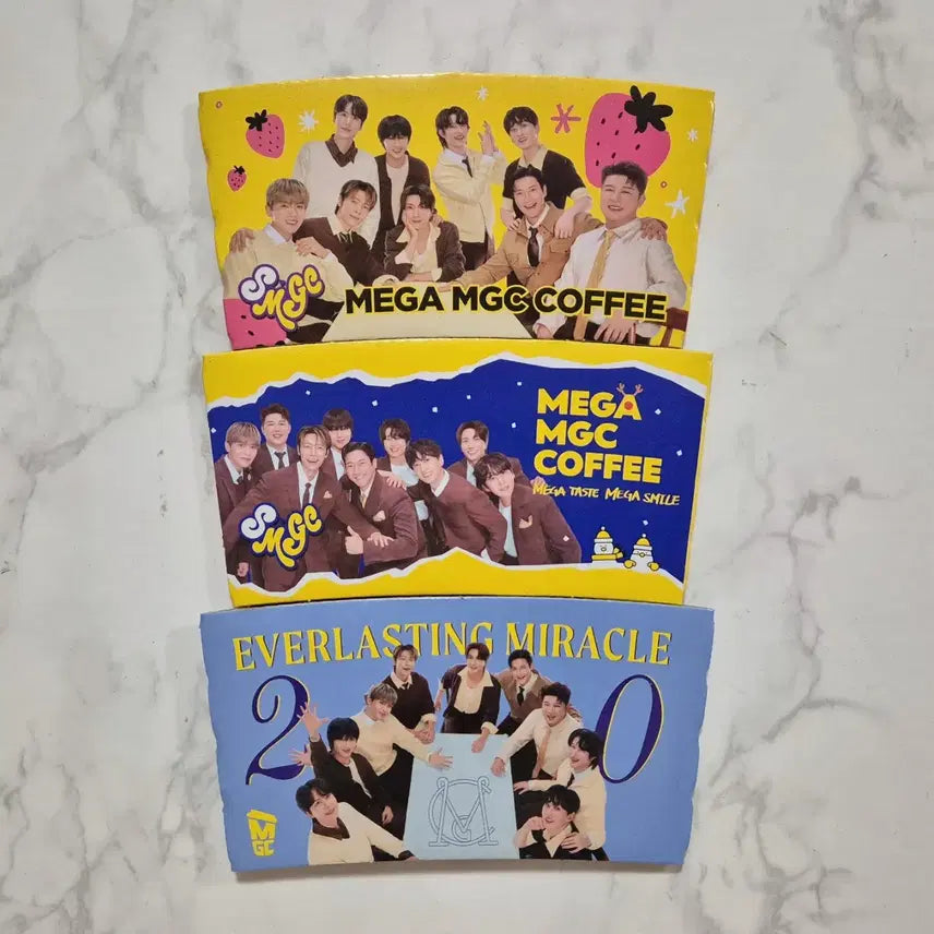 [BUNJANG] Super Junior Mega Coffee Cup Holder Bundle Set / 메가커피 슈퍼주니어 컵홀더 12장 일괄