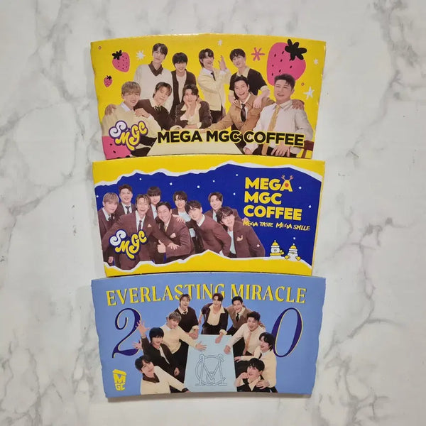 [BUNJANG] Super Junior Mega Coffee Cup Holder Bundle Set / 메가커피 슈퍼주니어 컵홀더 12장 일괄