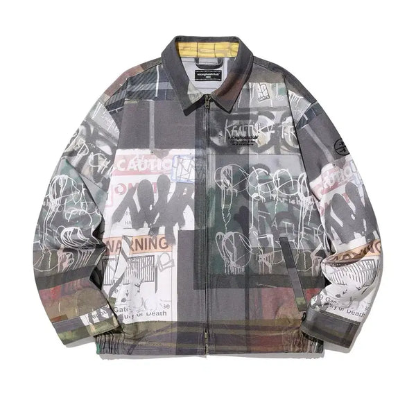 [BUNJANG] Nice Ghost Club Symbol Digital Print Zip Jacket Navy Multi L / 나이스고스트클럽 심볼 디지털 프린트 집 자켓 나이트 멀티 L