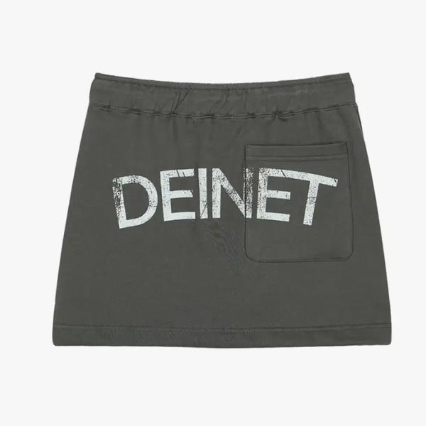 [BUNJANG] DEINET Back Logo Sweat Skirt - Black / DEINET BACK LOGO SWEAT SKIRT IN BLACK