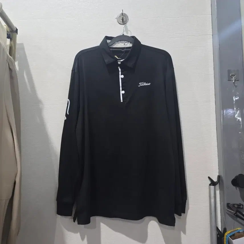 [BUNJANG] Titleist Golf Black Long Sleeve Polo Shirt / 타이틀리스트 골프 블랙 긴팔 카라티95