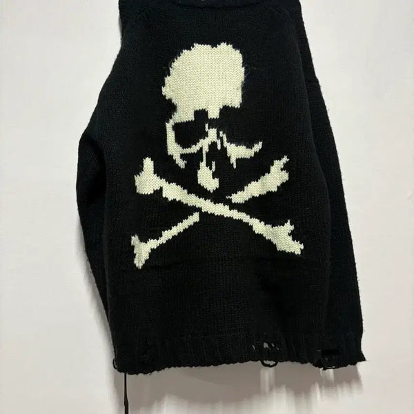 [BUNJANG] Mastermind Japan Skull Logo Damage Knit XL / [XL] Master Mind Skull Logo Damage Knit