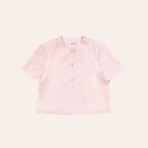 [BUNJANG] Pack'd The Nald Minimal Tweed Short-Sleeve Top and Bottom Set / 팩더널드 미니멀 트위드 탑 반팔 글램사이즈 상하의 세트