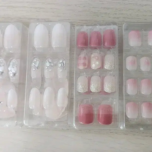 [BUNJANG] Dashing Diva Nail Tip Set (Pink/Black/Glitter) / 데싱디바 네일팁 세트 (핑크/블랙/글리터)