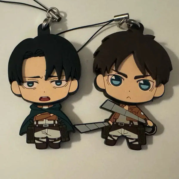 [BUNJANG] Attack on Titan Levi & Eren Face-Changing Keyring Set / 진격의거인 리바이 에렌 러버챰 굿스마일 얼굴바뀌는 키링
