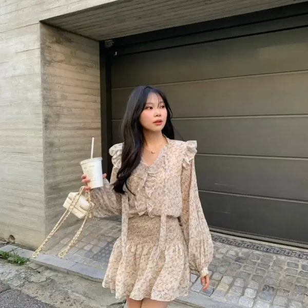 [BUNJANG] Berni Market Blouse and Skirt Two-Piece Set / 베르니마켓 블라우스 치마 투피스