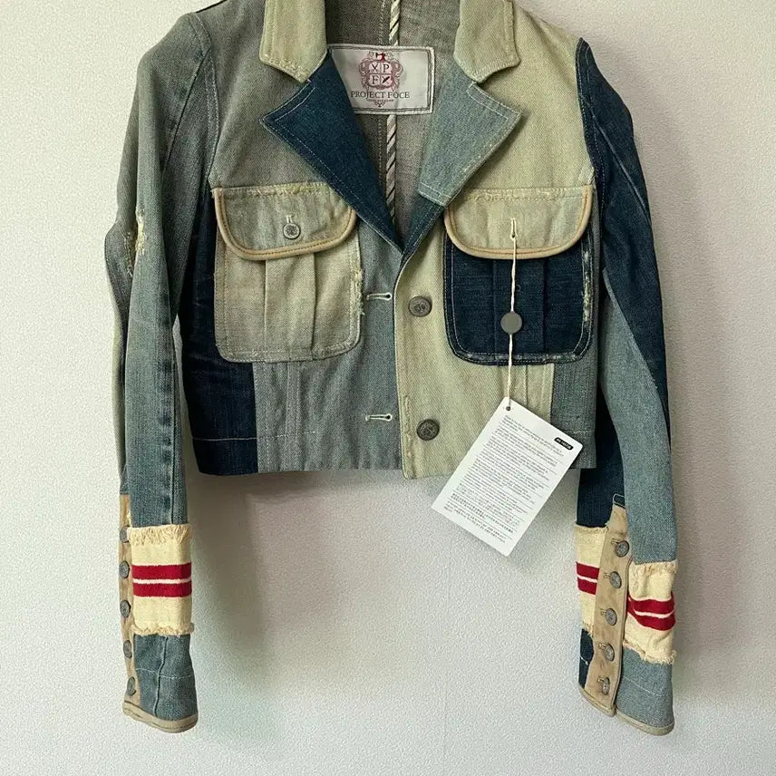 [BUNJANG] Project Foce Multi-Patch Denim Bolero Blouson - Size 55 / 프로젝트 포체 멀티패치 볼레로 청 블루종 55사이즈