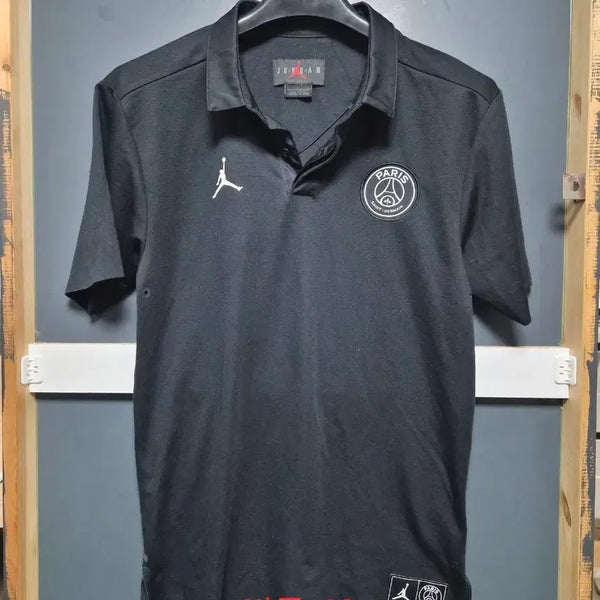 [BUNJANG] Jordan PSG Black Short Sleeve Polo Shirt / 조던 파리생제르망 블랙 반팔 폴로티