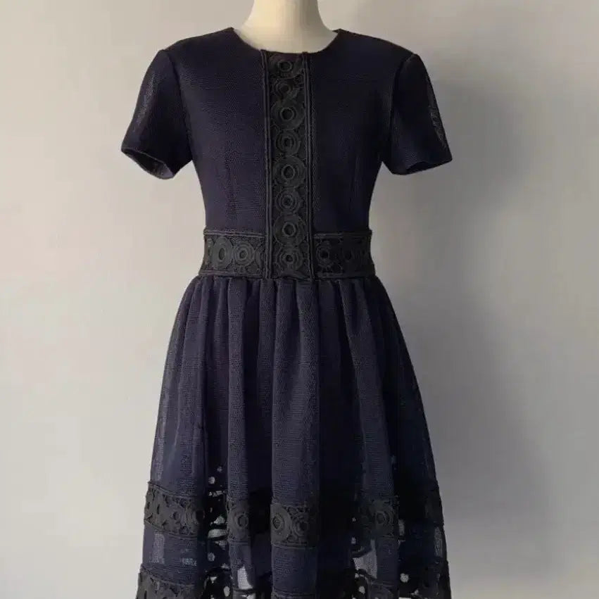 [BUNJANG] Maje Navy Lace Dress Size 1 / maje 마쥬 네이비 레이스 원피스