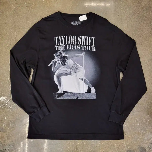 [BUNJANG] Taylor Swift Eras Tour Official Black Long Sleeve T-Shirt / 테일러 스위프트 Eras Tour 오피셜 블랙 긴팔 티셔츠