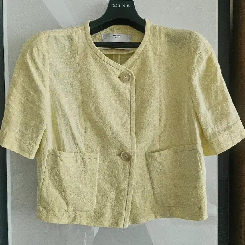 [BUNJANG] OBZEE Yellow Linen Jacket / OBZEE 옐로우 마 자켓