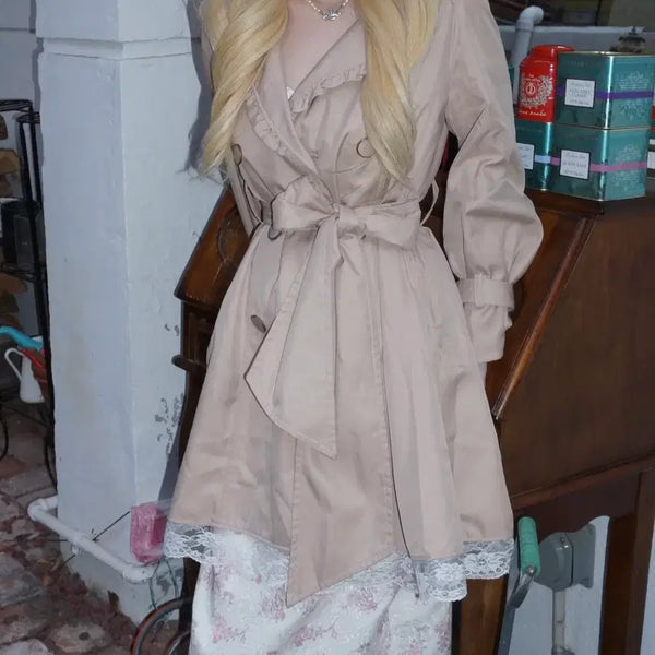 [BUNJANG] MARS Vintage Lace Trench Coat / MARS 마즈 빈티지 레이스 트렌치 코트