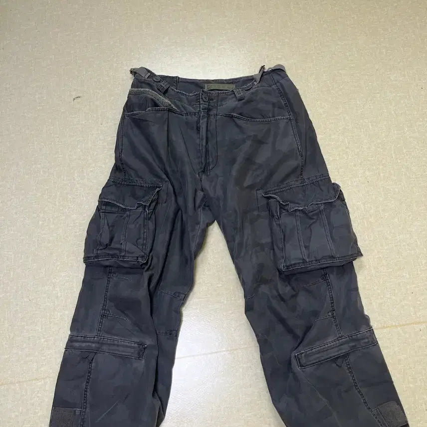 [BUNJANG] Washed Wide Cargo Pants / 와이드 카고 바지 팬츠