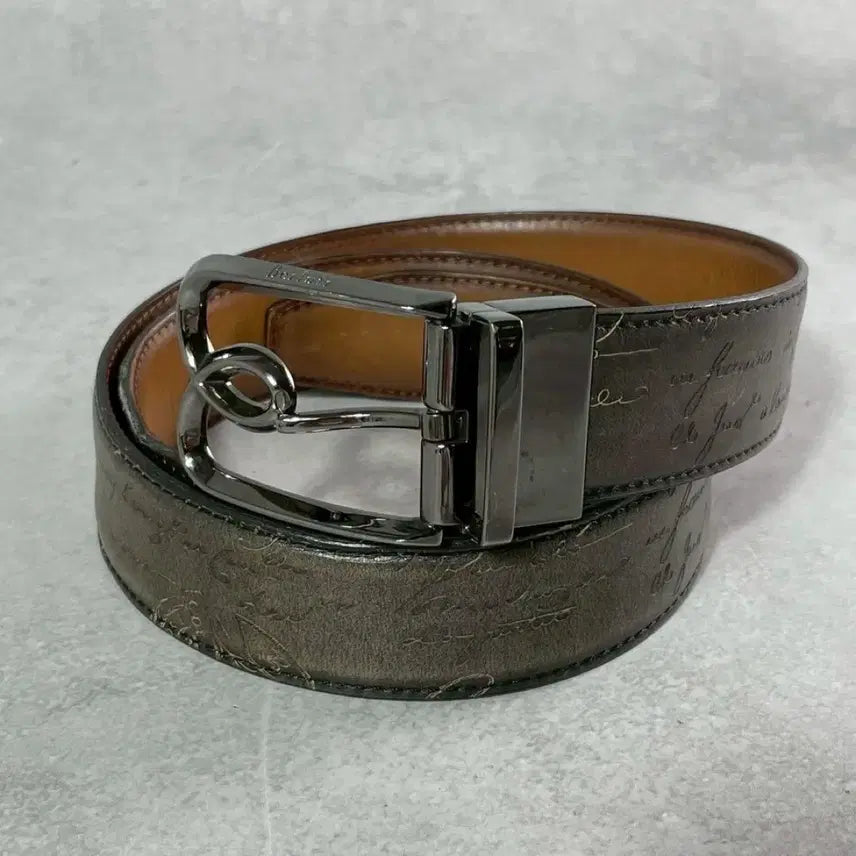 [BUNJANG] Berluti Scritto Leather Belt 95 / 벨루티 스크리토 레더 벨트 95