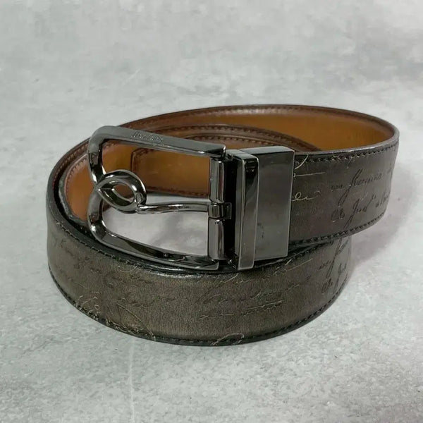 [BUNJANG] Berluti Scritto Leather Belt 95 / 벨루티 스크리토 레더 벨트 95
