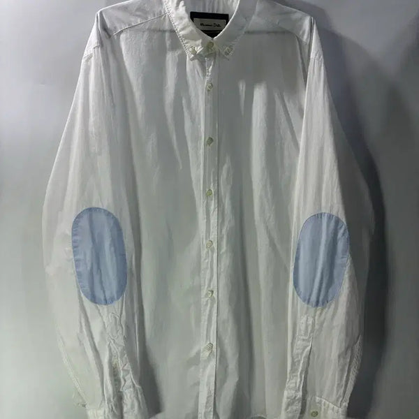 [BUNJANG] Massimo Dutti Elbow Patch Button-Down Long Sleeve Cotton Shirt XL / [XL] 마시모두띠 Massimo Dutti 엘보패치 버튼다운 화이트 셔
