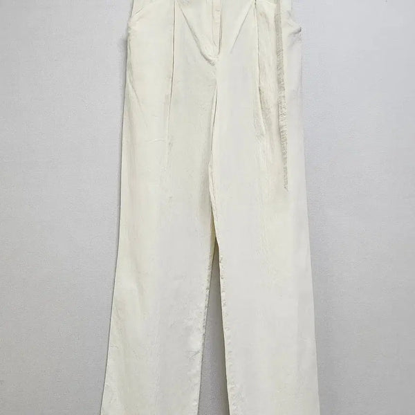 [BUNJANG] NINE Pintuck Slacks - Ivory, Size S / 나인 핀턱 슬랙스 S 아이보리 / 얇고 신축성 있어 편해요