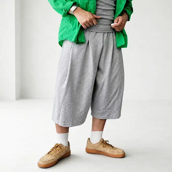 [BUNJANG] Men's Flat Pintuck Bermuda Banding Pants (4 Colors) / 남자 플랫 핀턱 버뮤다 밴딩 팬츠 4컬러