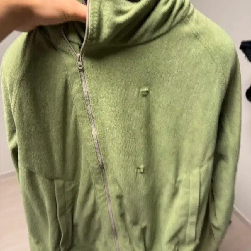 [BUNJANG] Sansan Gear Button Fleece Jacket Green / 산산기어 버튼 플리스 재킷 그린
