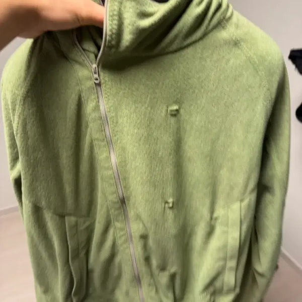 [BUNJANG] Sansan Gear Button Fleece Jacket Green / 산산기어 버튼 플리스 재킷 그린