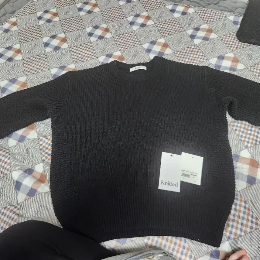 [BUNJANG] Nitted Cotton Knit L Black / 니티드 면니트 L 블랙