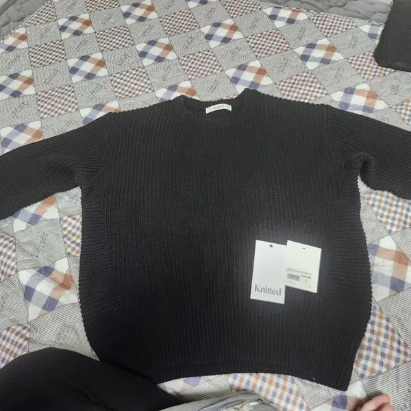 [BUNJANG] Nitted Cotton Knit L Black / 니티드 면니트 L 블랙