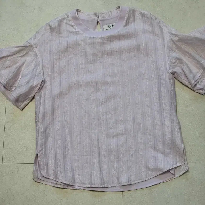 [BUNJANG] SJSJ Lavender Stripe Blouse / 한섬 SJSJ 라벤더 스트라이프 블라우스