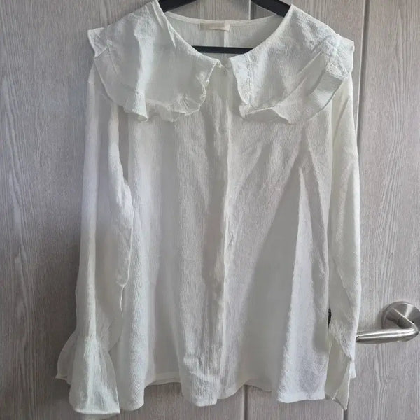 [BUNJANG] Big Collar Frill Blouse / Enc_빅카라 프릴 블라우스 F