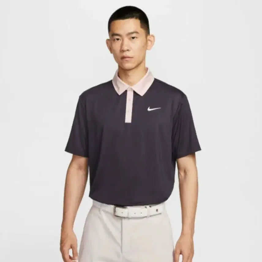 [BUNJANG] Nike Golf Purple Collar Short Sleeve Polo Shirt / 새상품) 95 나이키 골프 반팔티
