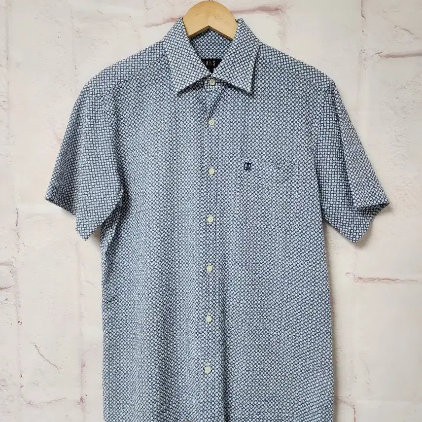 [BUNJANG] DAKS Men's Patterned Short-Sleeve Linen Shirt Size 95 / DAKS 남성 반팔 셔츠 패턴