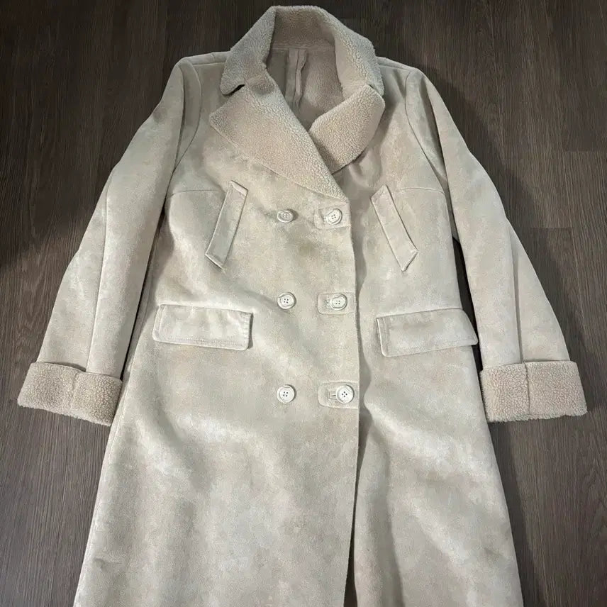 [BUNJANG] Warm Beige Long Coat (90/66) / 기모 베이지 롱 코트 90(66)