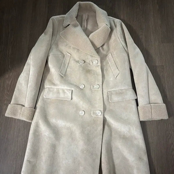 [BUNJANG] Warm Beige Long Coat (90/66) / 기모 베이지 롱 코트 90(66)