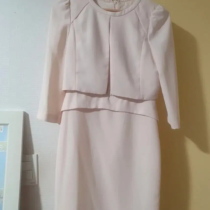 [BUNJANG] Kenneth Lady Light Beige Suit Dress / 케네스레이디 정품 라이트 베이지 정장 원피스