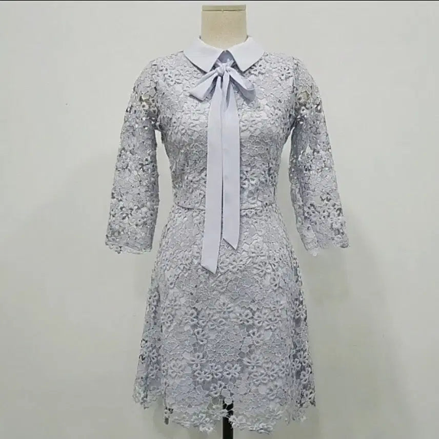 [BUNJANG] BEININE Blooming Sora Ribbon Lace Dress / 비나인 블루밍 소라 하객용 리본 레이스 원피스 기본폭 기본기장