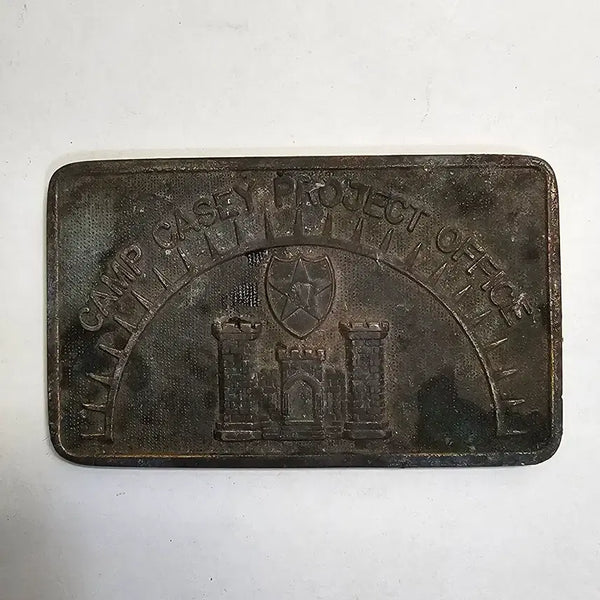 [BUNJANG] Old Camp Casey Copper Plate Military / 오래된 캠프 케이시 동판 밀리터리