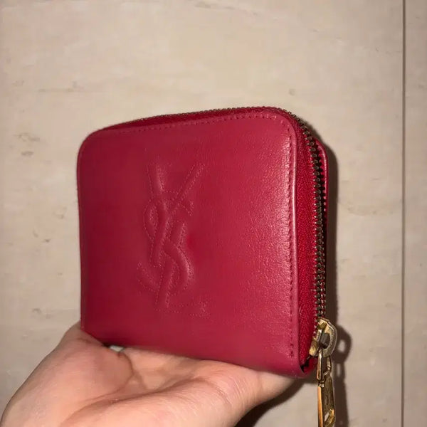 [BUNJANG] Yves Saint Laurent Red Coin Purse Card Holder (Authentic) / 입생로랑 레드 동전지갑 YSL 카드지갑(정품)