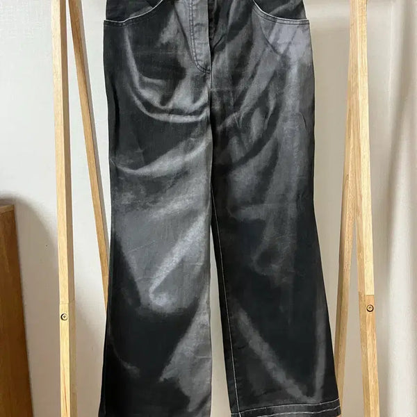 [BUNJANG] Chanel Black Washed Wide Denim Pants Size 36 / 샤넬 블랙 워싱 와이드 데님 팬츠 36 매장판