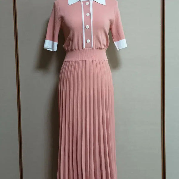 [BUNJANG] CC Collect Knit Long Dress Free Size / 새옷수준)cc컬렉트 니트 반팔 롱원피스 free